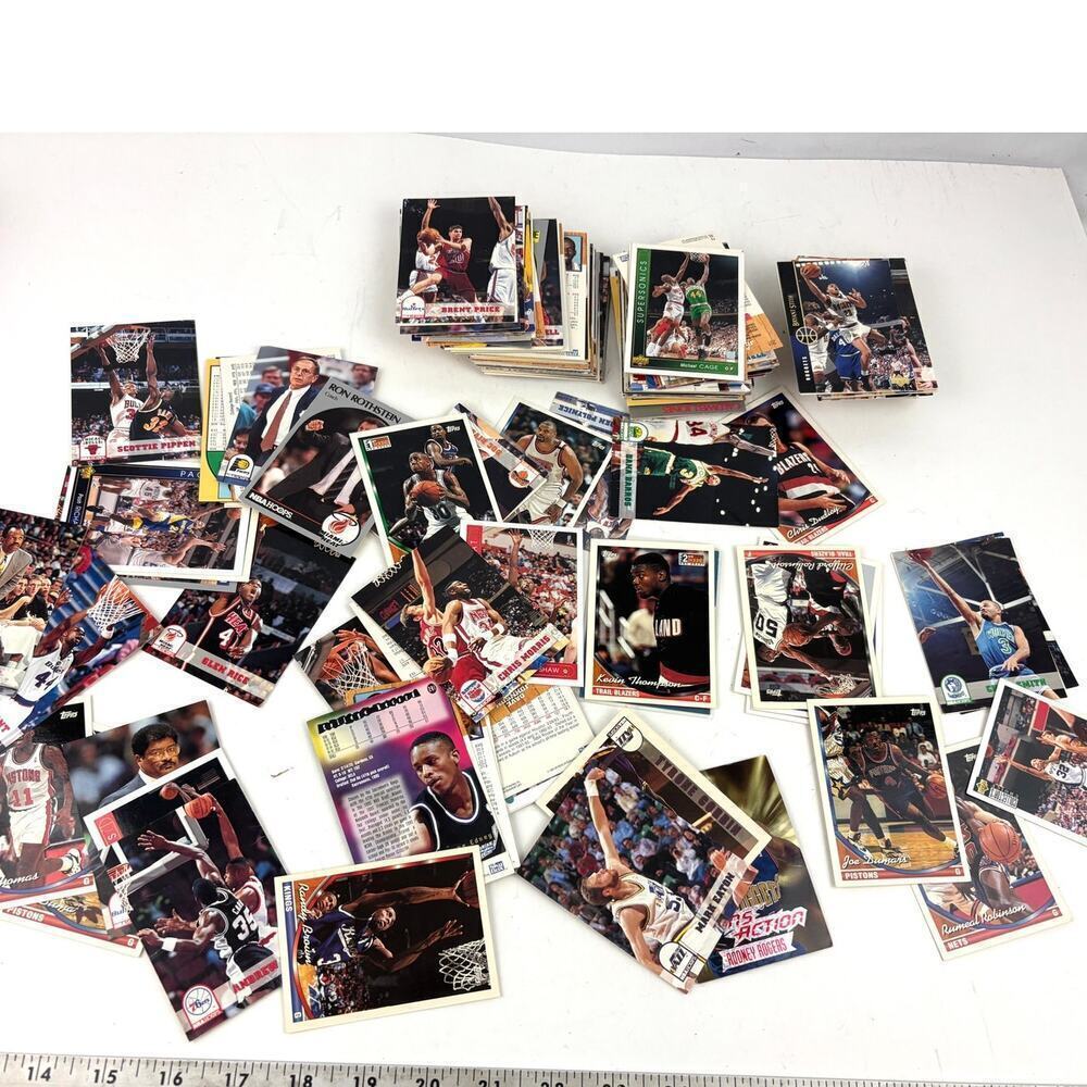 Lot Basketball Trading Cards 1990s Mixed Loose NBA Hoops‎ Sports Topps